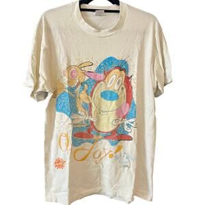 Vintage 90s Ren and Stimpy 1991 Nickelodeon Single Stitch Shirt Adult Large